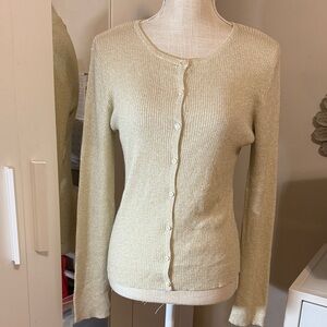 Carol Rose Gold Button-Up Cardigan